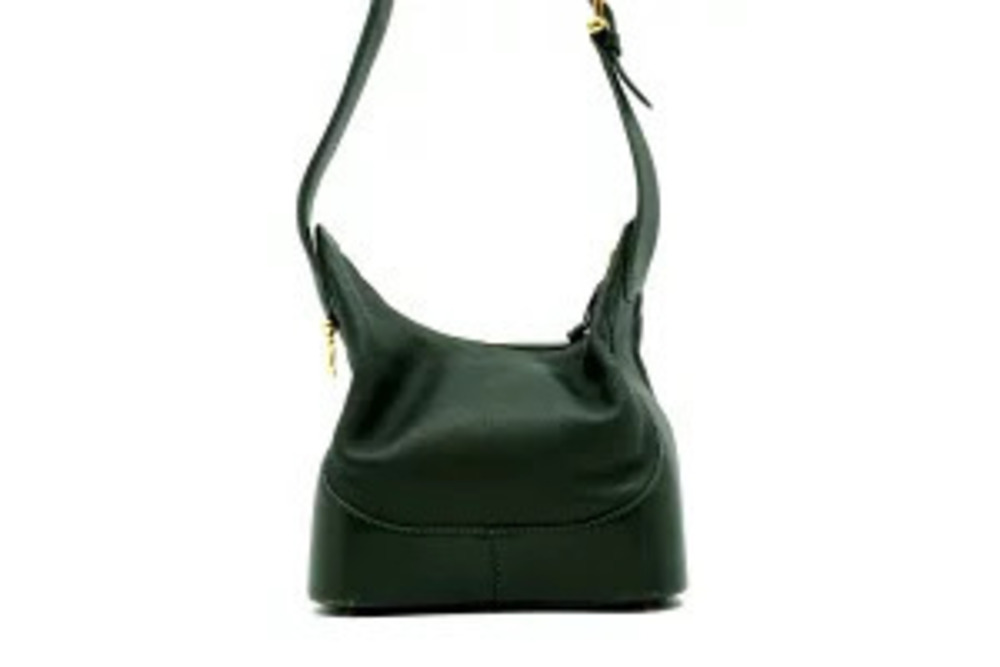 Loewe Anagram Bucket Leather Shoulder Bag Green